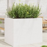 vidaXL Vrtno cvetlično korito belo 90x60x68,5 cm trdna borovina Cene