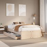 vidaXL Posteljni okvir brez vzmetnice s predali 120x200 cm borovina | Shoptok.si