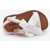 Boto White Kids' Patent Sandals with Bow and Velcro Strap Joratia | ePonuda.com