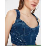 Trendyol X Sagaza Studio Navy Blue Denim Blouse | shoptok.hr