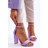 FJ1 Women's High Heel Sandals With Zircons Violet Idealistic Cene