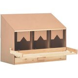 vidaXL Gnezdišče za kokoši s 3 predelki 72x33x54 cm trdna borovina Cene