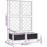  Vrtna žardinjera s rešetkom plavo-siva 80x40x121,5 cm PP | shoptok.hr