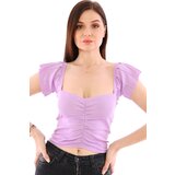 Dewberry Z2008 WOMEN'S CROCHET BLOUSE-LILAC | shoptok.hr