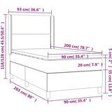 Krevet s oprugama i madracem plavi 90 x 200 cm od tkanine | shoptok.hr