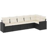  6-dijelni set vrtnih sofa s jastucima crni od poliratana | shoptok.hr
