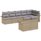  8-delni vrtni kavč set z blazinami bež poli ratan, (22094207) | Shoptok.si