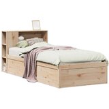 vidaXL Posteljni okvir brez vzmetnice 90x190 cm trdna borovina | Shoptok.si