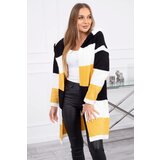 Kesi Three-color striped sweater black+ecru+mustard Cene