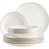 Mäser Felise jedilni servis, bel z zlatim robom - 1 set | Shoptok.si