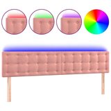  LED posteljno vzglavje roza 180x5x78/88 cm žamet | Shoptok.si