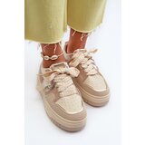 Boto Women's platform sneakers in beige eco leather Moun | Shoptok.si