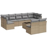Maison Chic Seti vrtnega pohištva - Vrtna garnitura - Vrtni pohištvo set 10-delna z blazinami bež poli ratan, (21817016) | Shoptok.si