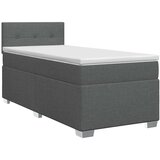 Boxspring krevet s madracem Tamnosiva 80 x 200 cm Tkanina - Tamnosiva 80 x 200 cm Prošiveno gumbima | shoptok.hr