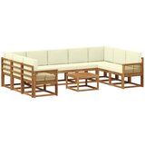 vidaXL Zunanja garnitura za sedenje 10 pcs Naravna in smetana, (5000279687) | Shoptok.si