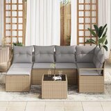  Set od 7 vrtnih kauča s jastučićima crni poli ratan Dvosjed vrtni kauč s jastučićima bež poli ratan | shoptok.hr