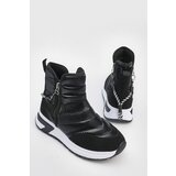 Marjin Women's Thick Sole Zippered Sports Boots Felesia Black. Cene