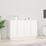 vidaXL Komoda bela 120x35x80 cm trdna borovina Cene