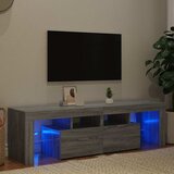 TV ormarić s LED svjetlima siva boja hrasta 140 x 36,5 x 40 cm | shoptok.hr