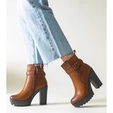 Gemre Brown high block heel ankle boots Lubena | shoptok.hr