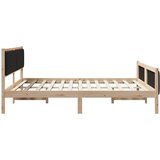  Okvir kreveta Smeđa i crna 180 x 200 cm Masivna borovina | shoptok.hr