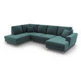 Cosmopolitan Design Petrolej zelena baršunasti sklopiva/s prostorom za odlaganje kutna garnitura (s lijevim kutom/u obliku slova "U") Kyoto – | shoptok.hr