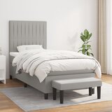  The Living Store Box spring postelja z vzmetnico svetlo siva 80x200 cm blago - Box Spring Postelja, (21450083) Cene