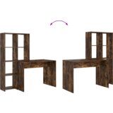 vidaXL Stol Dimljeni hrast 138.5 x 55 x 143 cm Konstruirano drvo | shoptok.hr