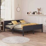  Posteljni okvir siv iz trdne borovine 200x200 cm, (20645037) | Shoptok.si