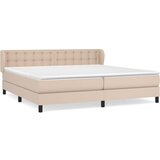 vidaXL Box spring postelja z vzmetnico kapučino 200x200 cm um. usnje, (21089233) Cene