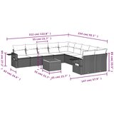  11-dijelni set vrtnih sofa od poliratana s jastucima sivi | shoptok.hr