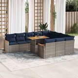 vidaXL 11-dijelni set vrtnih sofa od poliratana s jastucima sivi | shoptok.hr
