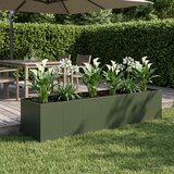  Vrtna saksija Maslinastozelena 280 x 80 x 60 cm Čelična vrata | shoptok.hr