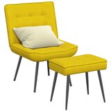 vidaXL Relaksacijski stol s stolčkom Rumeni žamet | Shoptok.si