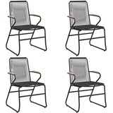  Vrtna garnitura - 5-dijelni vrtni blagovaonski set od PVC ratana crni - 4 | shoptok.hr