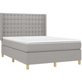  Krevet box spring s madracem LED svjetlosivi 140x200 cm tkanina | shoptok.hr