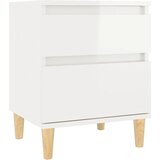 Maison Chic Nočna omarica - Nočna miza visok sijaj bela 40x35x50 cm, (21688053) Cene