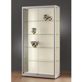  Vitrina z LED-trakovi, globina 400 mm, višina 1972 mm, z drsnimi vrati, širina 1000 mm, brez spodnje omarice | Shoptok.si