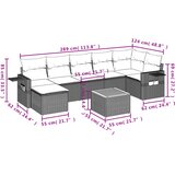  8-dijelni set vrtnih sofa od poliratana s jastucima crni | shoptok.hr