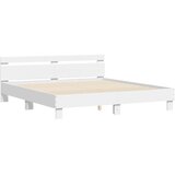  Okvir kreveta s uzglavljem bijeli 200x200 cm konstruirano drvo | Eponuda.com