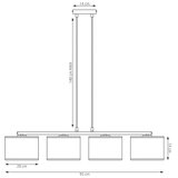  visilica na lanku karbon 4xE27/15W/230V crna/braon | Eponuda.com