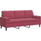  Trosjed s ukrasnim jastucima boja vina 180 cm baršunaste | shoptok.hr