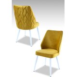 Hanah home set puf fotelja, 48x90x43 cm, 4 dijela, bijelo-žuta | Eponuda.ba