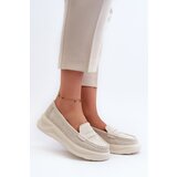 EVENTO Light Beige Women's Suede Moccasins Filidia | Shoptok.si