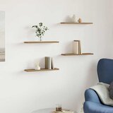  Zidne police 4 kom boja hrasta 40x10x1,5 cm konstruirano drvo | shoptok.hr