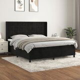 Maison Chic Box spring postelja - Vzmetna postelja z vzmetnico črna 180x200 cm žamet SL22096, (21880745) | Shoptok.si