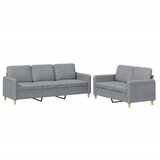 Maison Chic Sedežna garnitura - kavč 2-delna z blazinami svetlo sivo blago, (21729323) | Shoptok.si