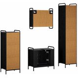  Set ormarića za kupaonicu 4 kom. Crni hrast 40 x 36 x 181 cm - Crni hrast Ormarić ispod sudopera (2 vrata) + viseći ormarić + ku | shoptok.hr