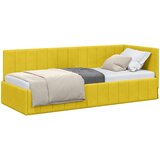  Kutni okvir kreveta s uzglavljem Žuta 80 cm x 200 cm Baršun | shoptok.hr