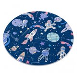 RugsX BAMBINO 61580 krog pralna preproga Vesolje, raketa za otroke protizdrsna - mornarsko modra / oranžna cercle 80 cm, (5000359144) | Shoptok.si